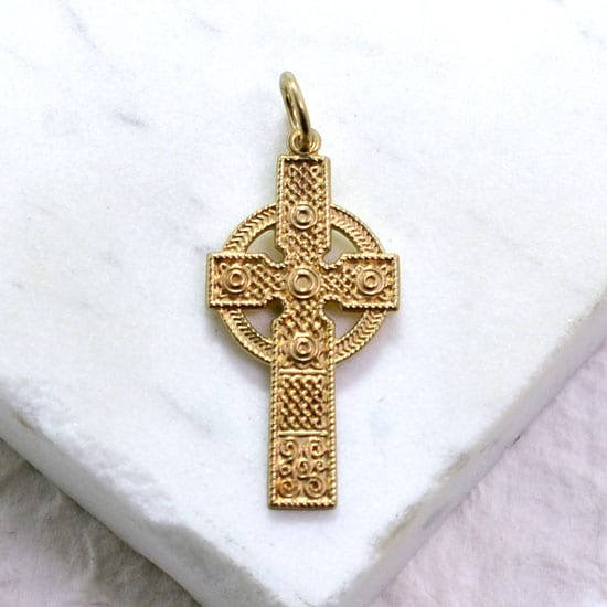 gold celtic christian cross