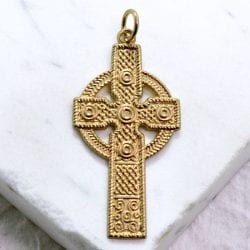 men's gold Irish cross