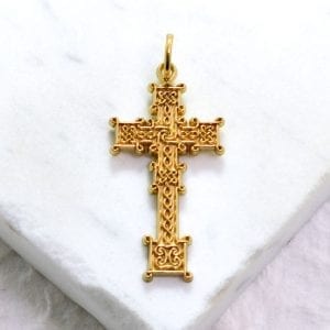 gold Celtic cross necklace