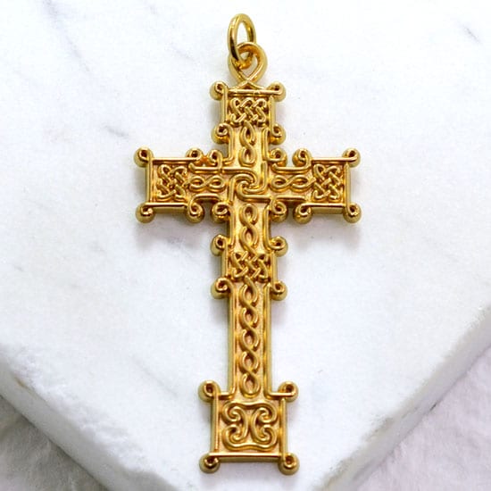 gold celtic cross necklace