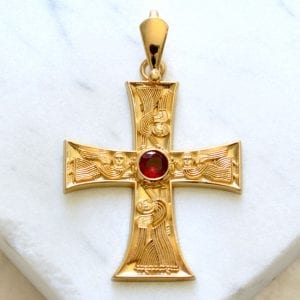 Ruby Angel Gold Christain Cross