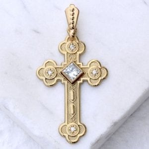 Orthodox diamond cross